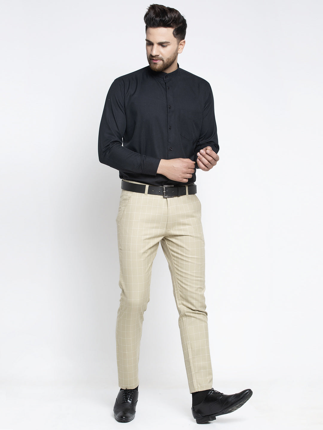 fcity.in - Black Cream Slim Fit Formal Trouser Formal Pant For Men / Fancy